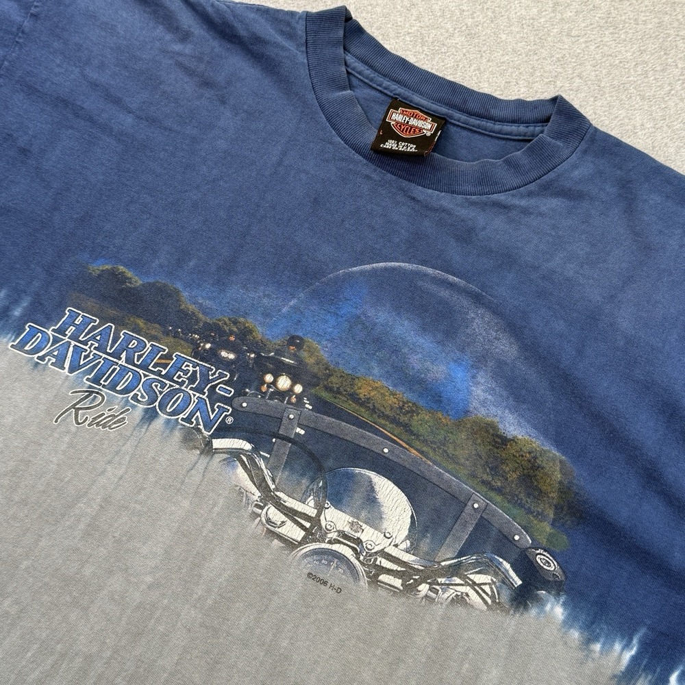 Harley-Davidson Riders T-Shirt L Birmingham AL Blue Gray Fade 2006 Made‎ USA